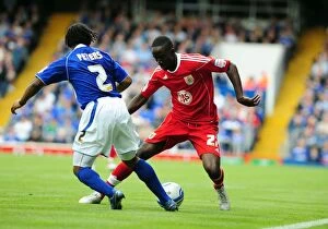 Images Dated 28th August 2010: Adomah Scores Past Peters: Ipswich vs. Bristol City, Championship 2010