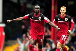 Bristol City v Blackburn Rovers Collection: Adomah and Taylor in Glory: Thrilling Moment of Bristol City's Championship Victory