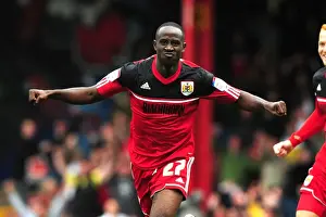 Bristol City V Blackburn Rovers Prints: Adomah and Taylor in Jubilant Moment: Championship Clash between Bristol City and Blackburn Rovers