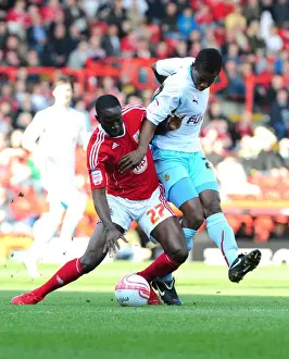 Bristol City V Burnley Prints: Adomah vs Bartley: Intense Battle for Control in the 2011 Championship Clash between Bristol City and Burnley