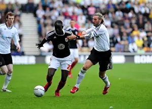 Derby County V Bristol City Prints: Adomah vs Savage: Championship Battle at Pride Park - Derby County vs Bristol City (30/04/2011)