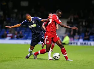 Southend United V Bristol City Prints: Adomah vs Soares: Intense Battle in the Carling Cup Clash between Southend United and Bristol City