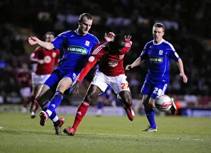 Bristol City V Middlesbrough Prints: Adomah vs. Wheater: Intense Battle for the Ball in Bristol City vs