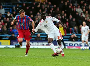 Crystal Palace V Bristol City Prints: Adomah vs. Wright: Intense Battle for Ball Possession in Crystal Palace vs