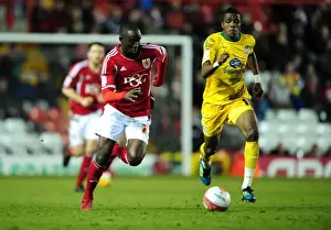Bristol City V Crystal Palace Prints: Adomah vs Zaha: Intense Battle in 2012 Championship Clash between Bristol City and Crystal Palace