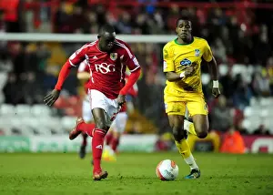 Bristol City V Crystal Palace Prints: Adomah vs Zaha: Intense Battle in Championship Match between Bristol City and Crystal Palace