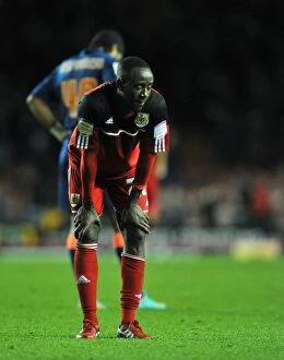 Images Dated 17th November 2012: Adomah's Agony: Bristol City's Championship Defeat at the Hands of Blackpool (17/11/2012)