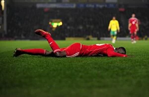 Images Dated 14th March 2011: Adomah's Agony: Norwich vs. Bristol City, Championship Clash, 14-03-2011