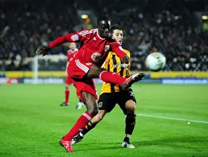Framed Print : Adomah's Cross: Hull City vs. Bristol City Championship Clash (18 / 12 / 2010)