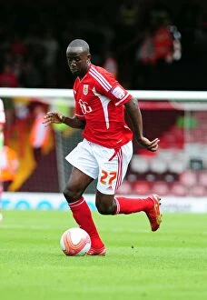 Images Dated 6th August 2011: Adomah's Determination: Bristol City vs Ipswich Town, Championship Clash at Ashton Gate, 2011