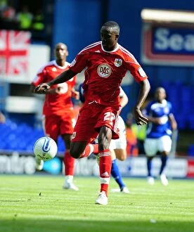 Images Dated 28th August 2010: Adomah's Determination: Ipswich v Bristol City Championship Clash (28/08/2010)