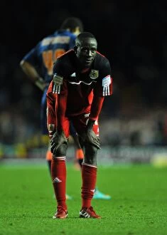 Images Dated 17th November 2012: Adomah's Disappointment: Bristol City's Championship Loss to Blackpool (17/11/2012)