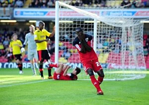 Images Dated 22nd September 2012: Adomah's Disbelief: Missed Opportunity at Vicarage Road