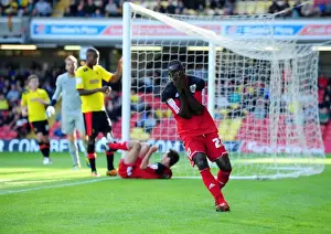 Framed Print : Adomah's Disbelief: Missed Opportunity at Vicarage Road Framed Print : Adomah's Disbelief: Missed Opportunity at Vicarage Road