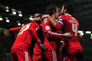 Images Dated 14th March 2011: Adomah's Equalizer: Thrilling Championship Clash between Norwich City and Bristol City (14/03/2011)