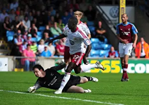 Scunthorpe Utd V Bristol City Prints: Adomah's Euphoric Goal Celebration: Scunthorpe United vs