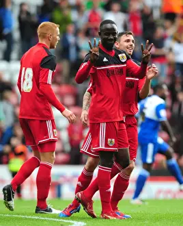 Louis Carey Testimonial Prints: Adomah's Goal: Celebrating at Ashton Gate in Louis Carey's Testimonial (August 4)
