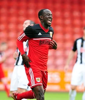 Images Dated 1st August 2012: Adomah's Goal Celebration: Bristol City's Victory Over Dunfermline, 2012