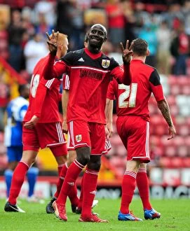 Images Dated 4th August 2012: Adomah's Thriller: Celebrating Louis Carey's Testimonial with a Goal (August 4)