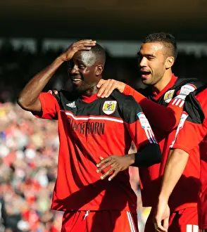 Bristol City V Leeds United Prints: Adomah's Thrilling Championship Goal Celebration: Bristol City vs