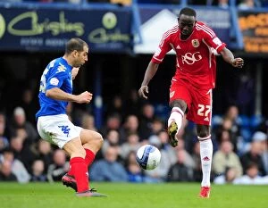 Images Dated 17th March 2012: Adomah's Wide Shot: Portsmouth vs. Bristol City Football Rivalry (17-03-2012)