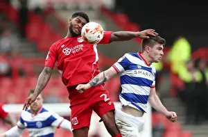 Bristol City V Queens Park Rangers Prints: Aerial Clash: Mark Little vs. Ryan Manning - Bristol City vs. Queens Park Rangers