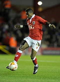 Bristol City V Bradford Prints: Agard in Action: Bristol City vs. Bradford City, October 2014
