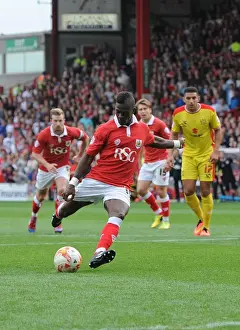 Bristol City V MK Dons Prints: Agard Scores Penalty for Bristol City Against MK Dons in Sky Bet League One at Ashton Gate