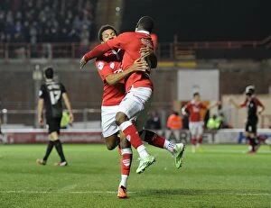 Images Dated 17th February 2015: Agard and Smith's Euphoric Goal Celebration: Bristol City's Victory Moment vs