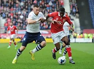 Framed Print : Agard vs. King: Intense Battle in Preston North End vs. Bristol City Football Match, April 2015 Framed Print : Agard vs. King: Intense Battle in Preston North End vs. Bristol City Football Match, April 2015
