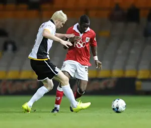 Port Vale V Bristol City Prints: Agard vs McGivern: Intense Battle for Possession in Port Vale vs