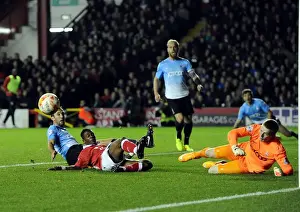 Framed Print : Agonizing Miss: Kieran Agard's Thwarted Goal Attempt vs. Bradford City (Bristol City v Bradford, Sky Bet League One, 2014) Framed Print : Agonizing Miss: Kieran Agard's Thwarted Goal Attempt vs. Bradford City (Bristol City v Bradford, Sky Bet League One, 2014)