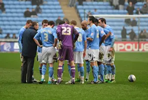 Coventry City V Bristol City Prints: Aidy Boothroyd Delivers Half-Time Pep Talk on Coventry City's Pitch vs