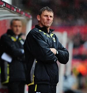 Images Dated 3rd April 2010: Alan Walsh, Bristol City Coach, Leading the Team against Nottingham Forest in Championship Match