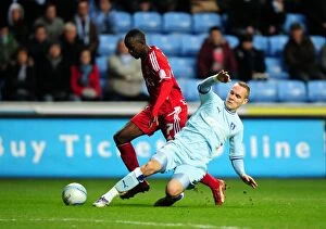 Coventry City v Bristol City Collection: Albert Adomah Drives Past Coventry Defense: Coventry City vs