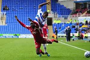 Reading V Bristol City Prints: Albert Adomah Fouled by Michail Antonio in Championship Clash between Reading and Bristol City - 28/01/2012