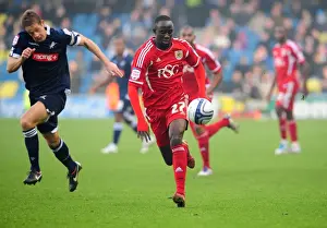 Millwall V Bristol City Prints: Albert Adomah Slips Past Paul Robinson: Millwall vs
