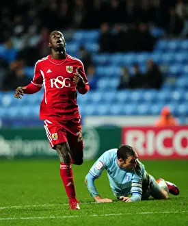 Coventry City V Bristol City Prints: Albert Adomah's Disbelief as Coventry City Goal Narrowly Misses - Coventry City vs