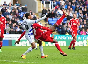 Reading V Bristol City Prints: Albert Adomah's Overhead Kick Saved by Adam Federici in Reading vs