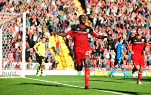 Bristol City V Leeds United Prints: Albert Adomah's Thrilling Championship Goal Celebration