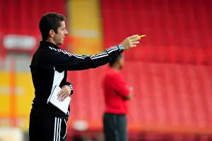 Bristol City U21s V Brentford U21s Prints: Alex Russell Guides Bristol City U21s in Football League Clash vs Brentford at Ashton Gate
