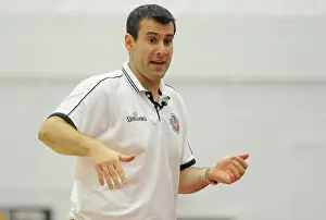 Bristol Flyers V Plymouth Raiders Prints: Andreas Kapoulas Leads the Charge: Intense Basketball Action between Bristol Flyers and Plymouth Raiders