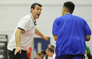 Bristol Flyers V Plymouth Raiders Prints: Andreas Kapoulas Leads the Charge: Intense Basketball Action at SGS Wise Campus - Flyers vs