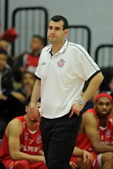Bristol Flyers V Durham Wildcats Prints: Andreas Kapoulas Leads the Charge: Intense Basketball Moment - Bristol Flyers vs Durham Wildcats