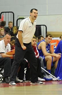 Bristol Flyers v Newcastle Eagles Collection: Andreas Kapoulas Leads Intense Action: Flyers vs. Eagles Basketball Showdown