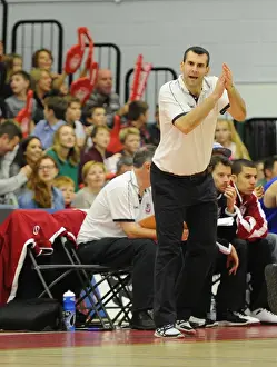 Bristol Flyers V Newcastle Eagles Prints: Andreas Kapoulas Leads Intense Basketball Clash: Flyers vs. Eagles