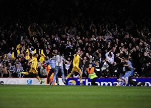 Bristol City v Newcastle Utd Collection: Andrew Carroll's Thrilling Goal Celebration: Bristol City vs. Newcastle United, Championship Match