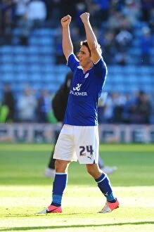 Images Dated 6th October 2012: Anthony Knockaert's Triumph: Leicester City Celebrates Championship Win over Bristol City