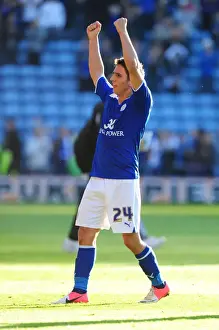 Leicester City V Bristol City Prints: Anthony Knockaert's Triumph: Leicester City Celebrates Championship Win over Bristol City