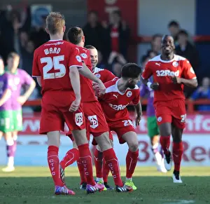 Crawley Town V Bristol City Prints: Anthony Wordsworth's Goal Celebration: Crawley Town vs